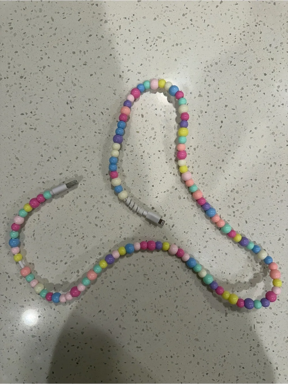 Multicolor Beaded Lightening To USB Phone Charger